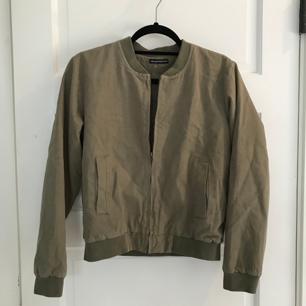 Brandy Melville Army Green Bomber Jacket